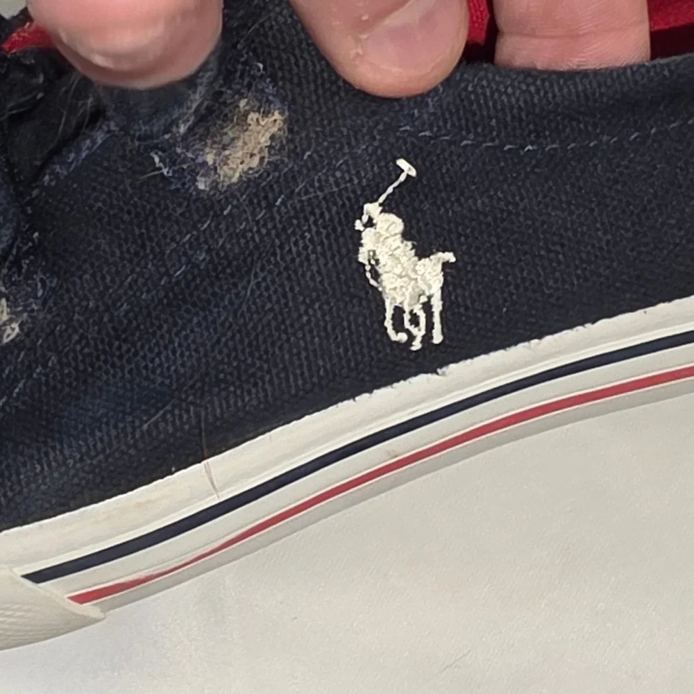 Polo Ralph Lauren Kids Slater EZ‎ Navy Blue Canvas Sneakers Size 11.5